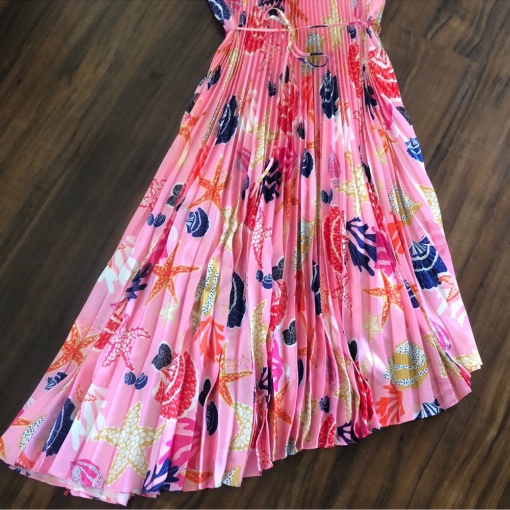 New Irene Seashell-Print Asymmetric Midi-Dress from Milly - Picture 8 of 16